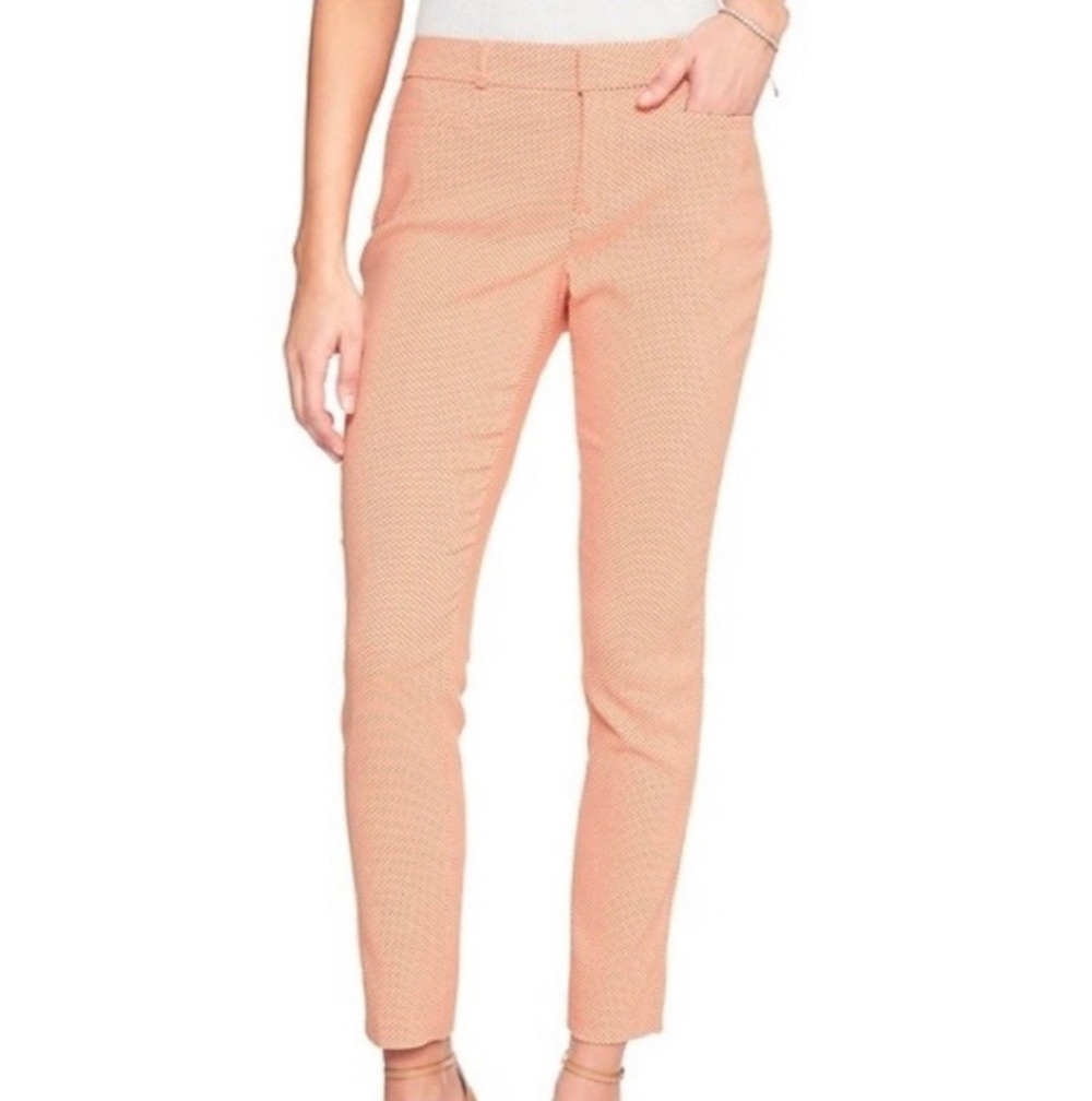 Banana Republic Ankle Pants Women's 0 Orange Sloan Curvy Fit Casual Career